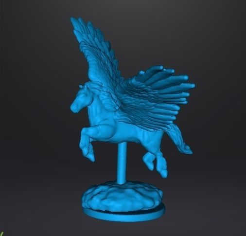 PEGASUS FLYING WITH SCENIC BASE MINIATURE MODEL FANTASY GAME DND 3D print model_7