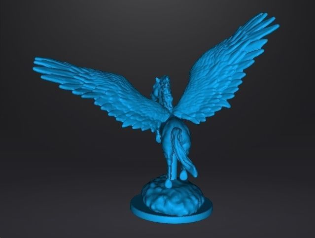 PEGASUS FLYING WITH SCENIC BASE MINIATURE MODEL FANTASY GAME DND 3D print model_8