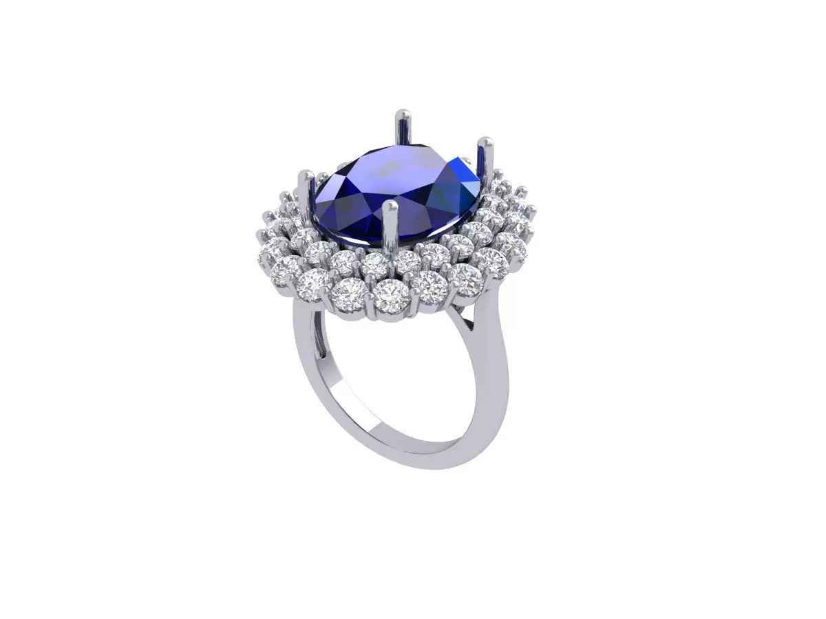 Oval Art Deco Ring 3D print model