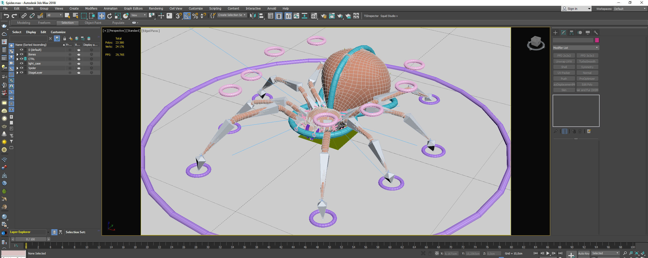 Spider Rigged Low-poly 3D model_20