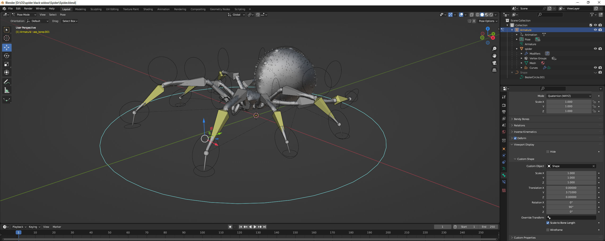 Spider Rigged Low-poly 3D model_19