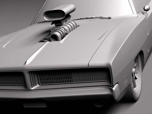 Dodge Charger 1969 custom 3D model_9