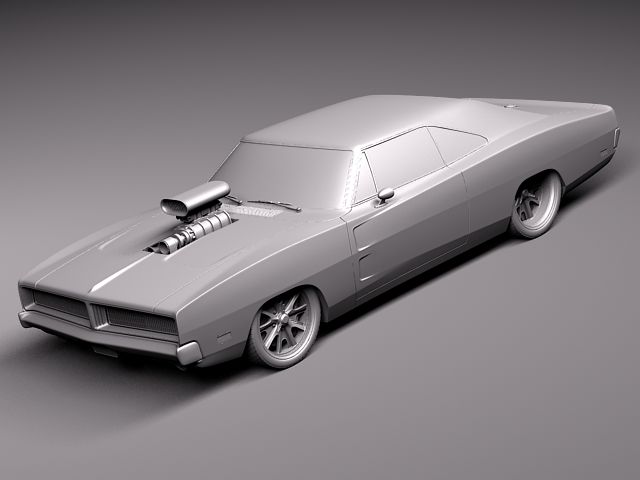 Dodge Charger 1969 custom 3D model_8