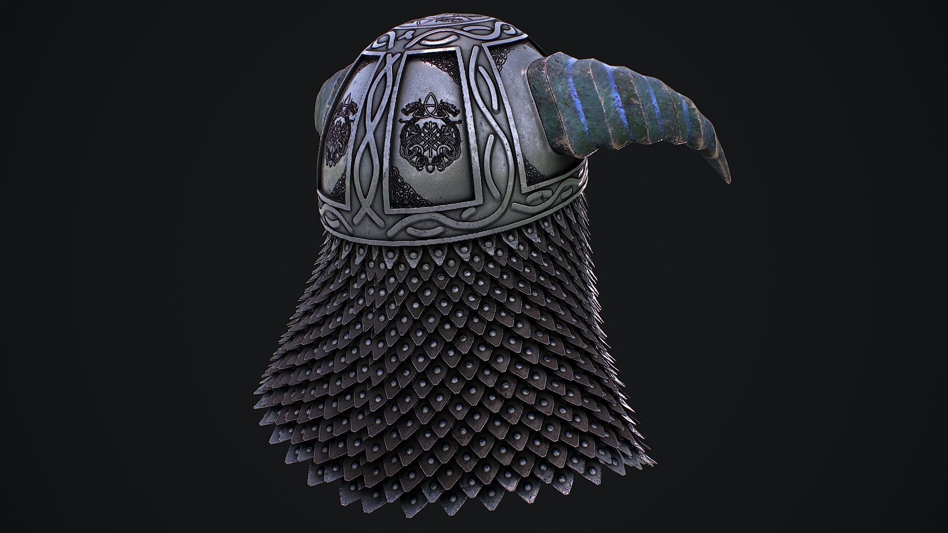 Medieval Helmet 3D Model Low-poly 3D model_5