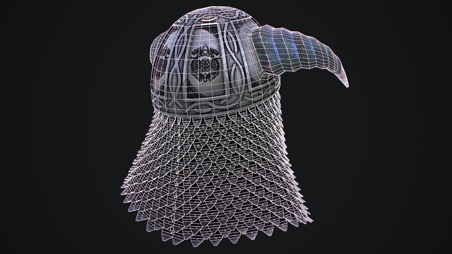 Medieval Helmet 3D Model Low-poly 3D model_6
