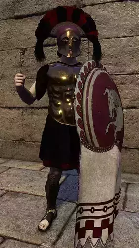Spartan Hoplite Hellenistic Period Greek Armor Low-poly 3D model