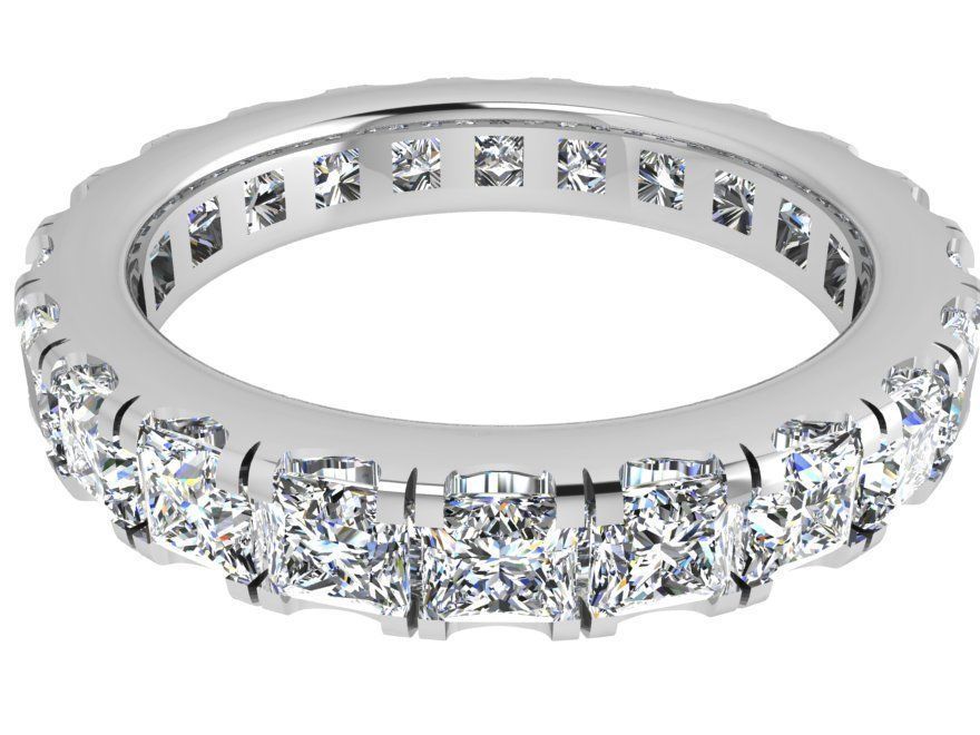 Ring With Princess Cut Diamonds 3695 3D print model_3