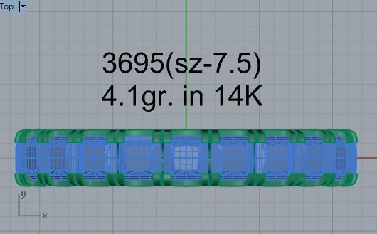 Ring With Princess Cut Diamonds 3695 3D print model_4