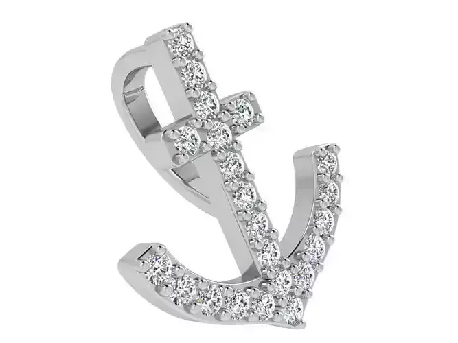 Anchor Pendant With Diamonds 3696