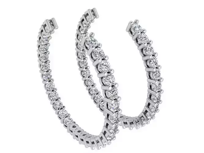 Hoop Diamond Earrings 3698