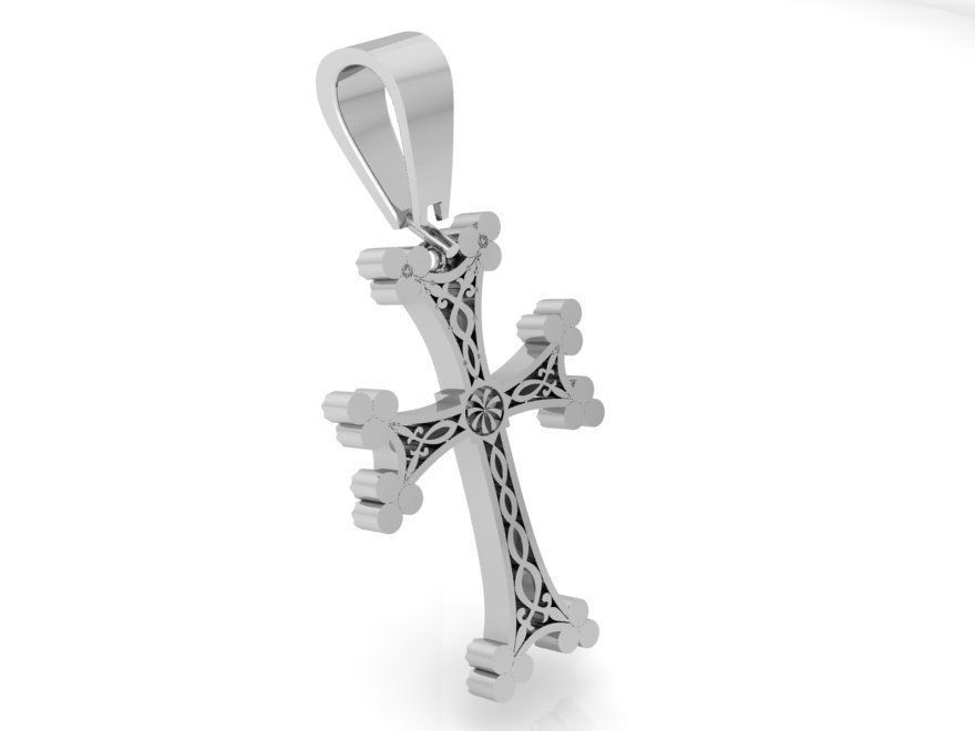 Cross Pendant 3701 3D print model_3