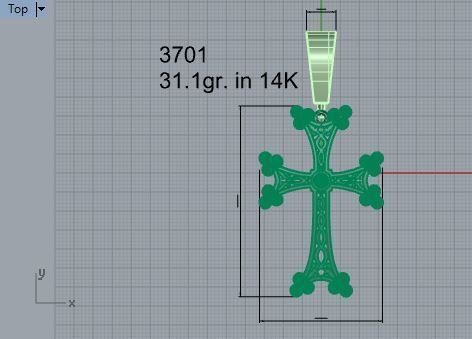 Cross Pendant 3701 3D print model_4