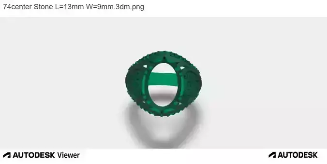 Iconic Mens 3D Ring Model with Oval-Cut Center Stone