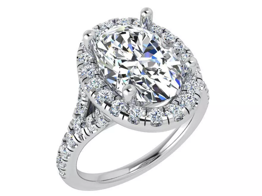 Oval Ring With Halo 3702 3D print model