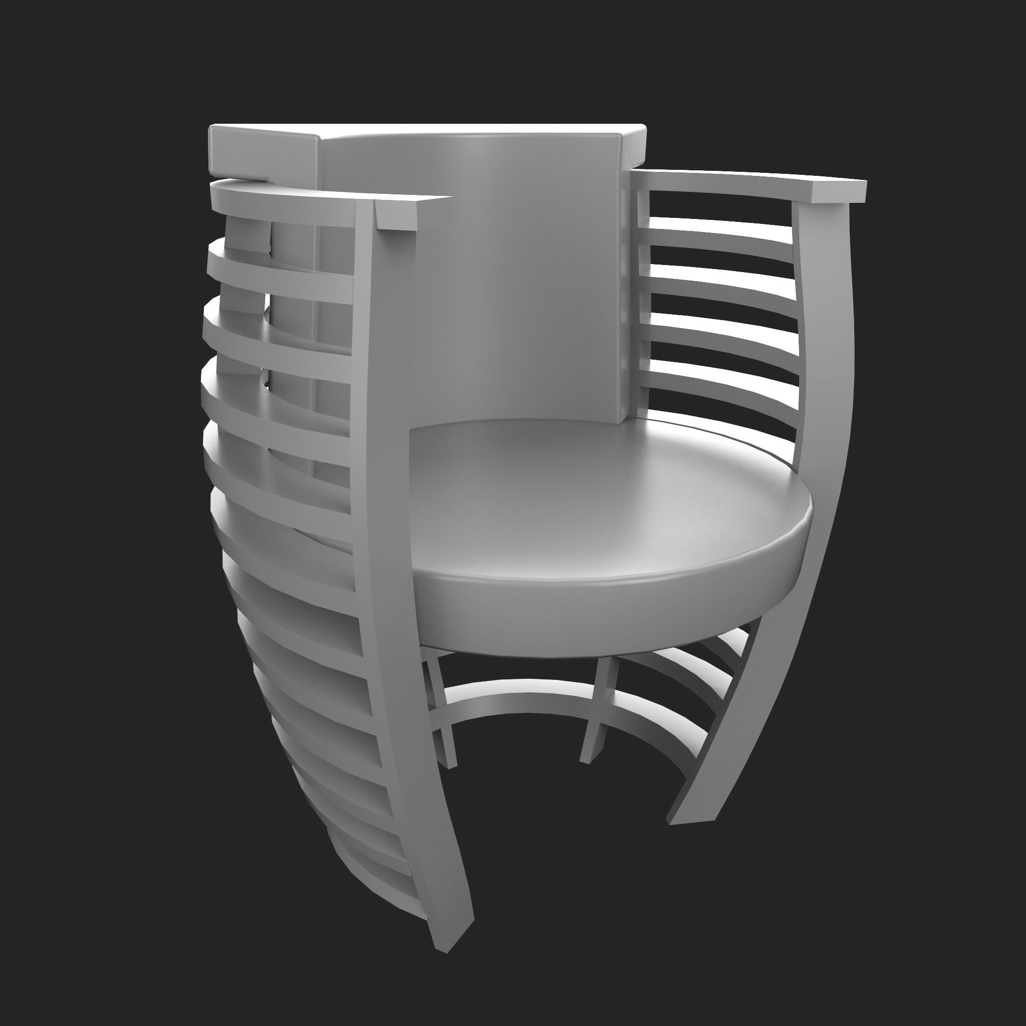 38 Wooden Chair Base Mesh Pack Low-poly 3D model_7