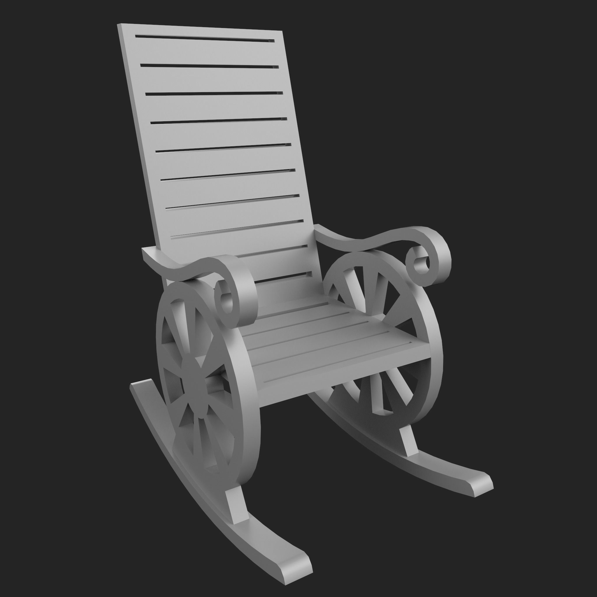 38 Wooden Chair Base Mesh Pack Low-poly 3D model_20