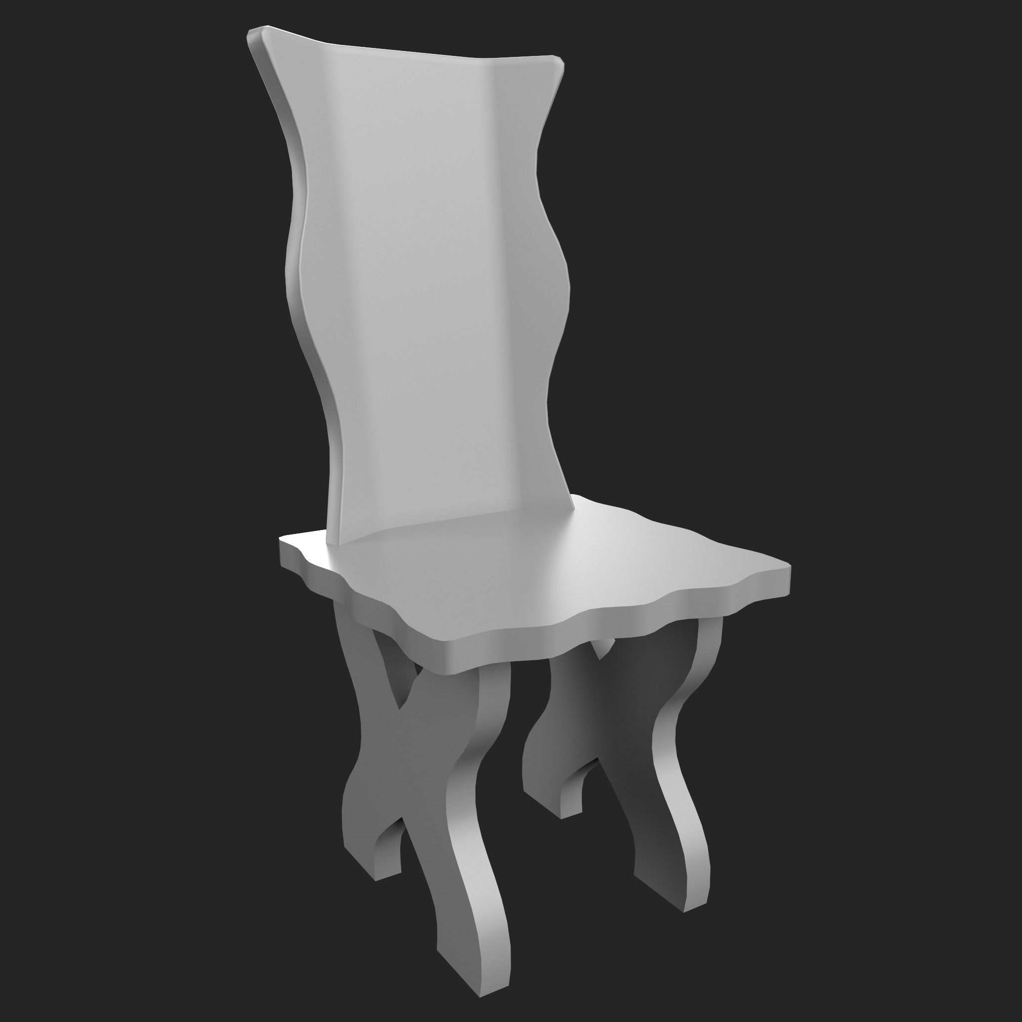 38 Wooden Chair Base Mesh Pack Low-poly 3D model_18