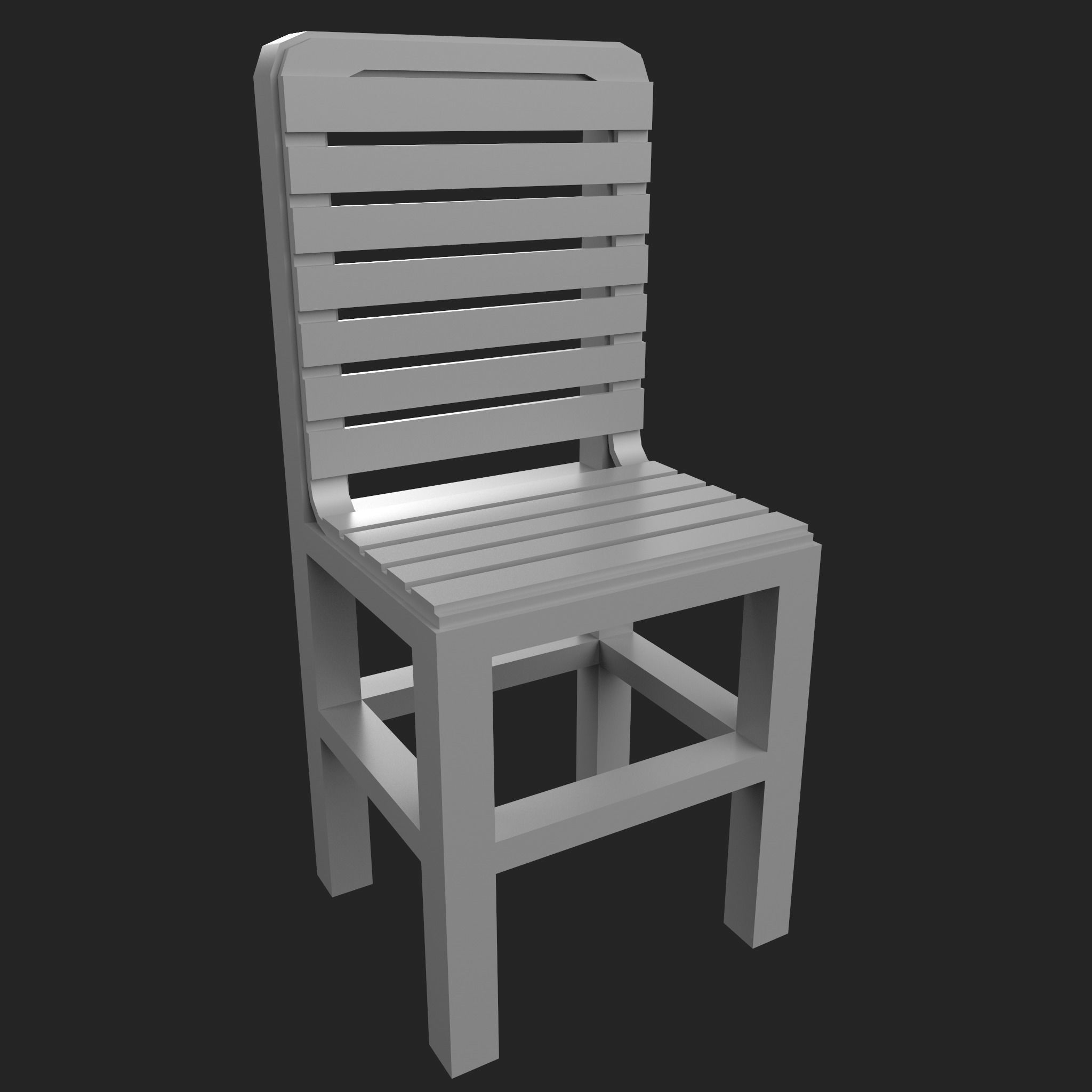 38 Wooden Chair Base Mesh Pack Low-poly 3D model_5