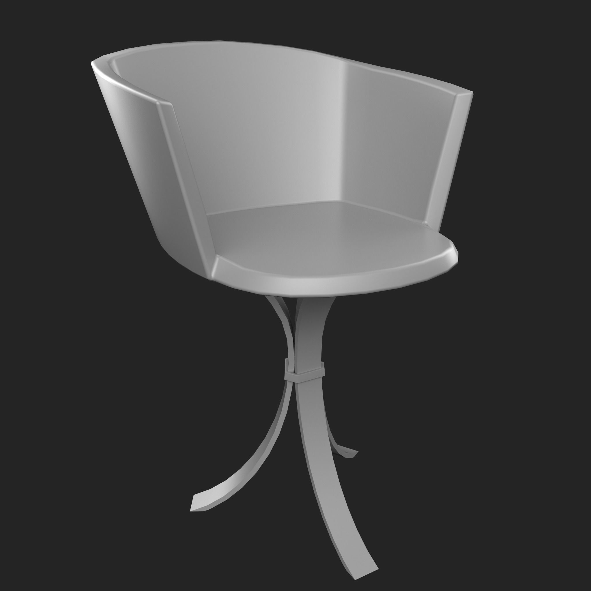 38 Wooden Chair Base Mesh Pack Low-poly 3D model_9