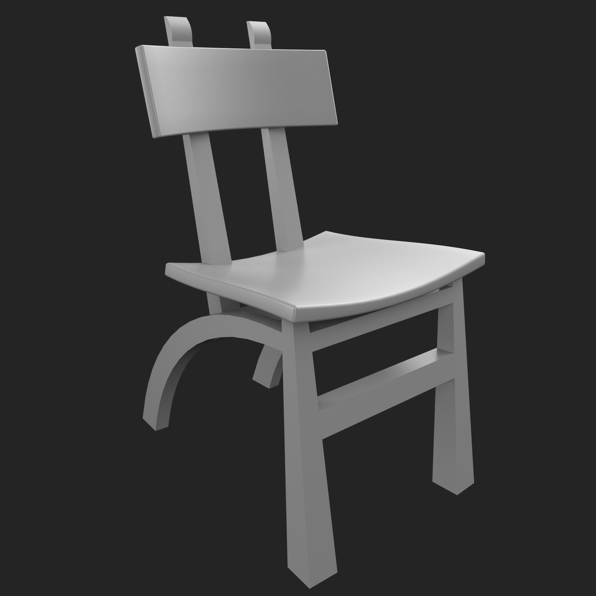 38 Wooden Chair Base Mesh Pack Low-poly 3D model_14