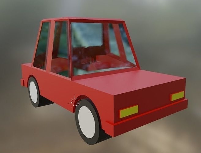 3d car lowpoly car Low-poly 3D model