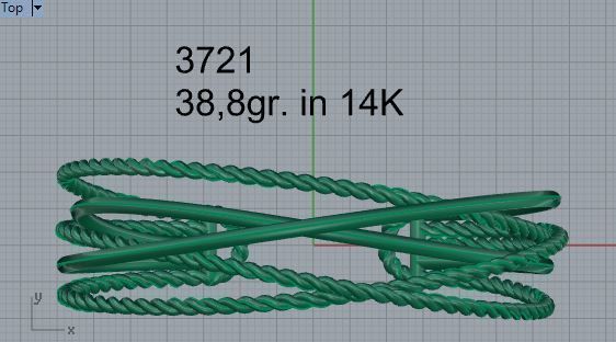 Rope Textured Bracelet 3721 3D print model_4