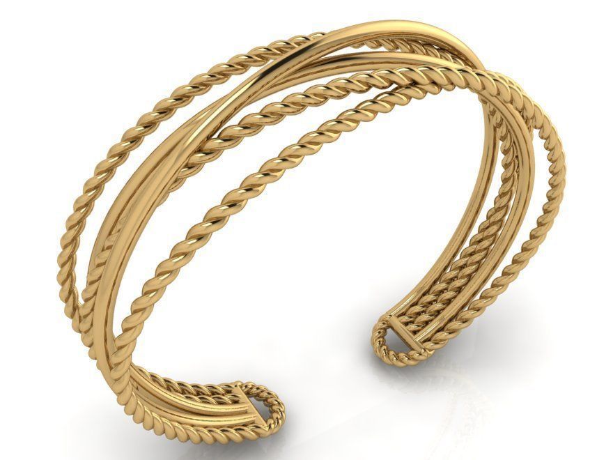 Rope Textured Bracelet 3721 3D print model_1