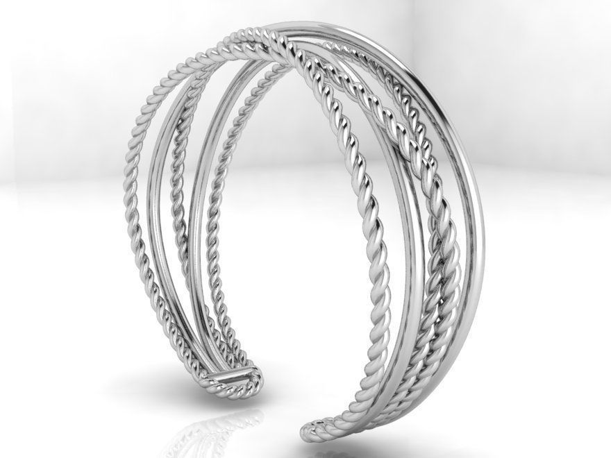 Rope Textured Bracelet 3721 3D print model_2