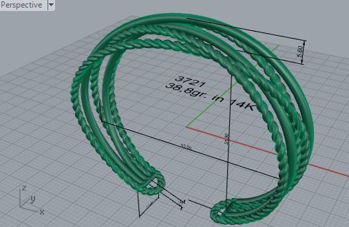Rope Textured Bracelet 3721 3D print model_7