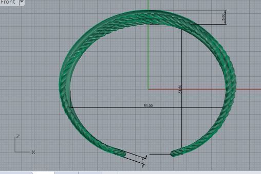 Rope Textured Bracelet 3721 3D print model_5