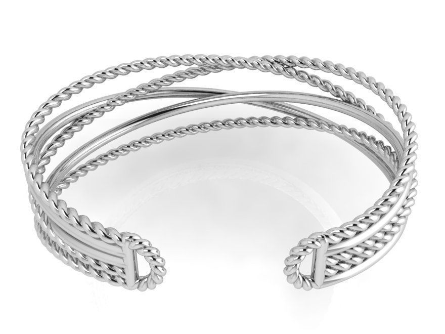 Rope Textured Bracelet 3721 3D print model_3