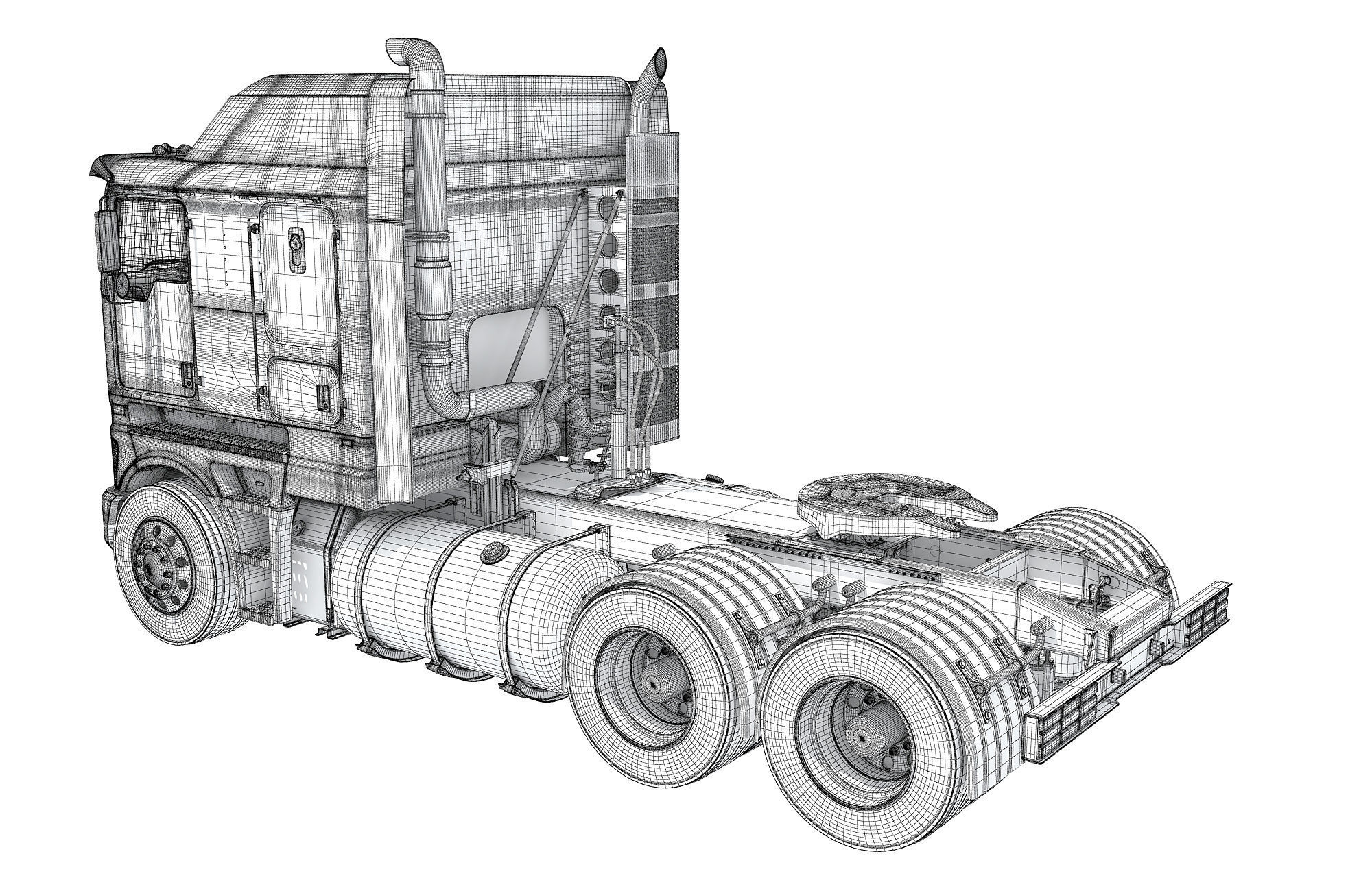 Generic Semi Truck 3D model_15
