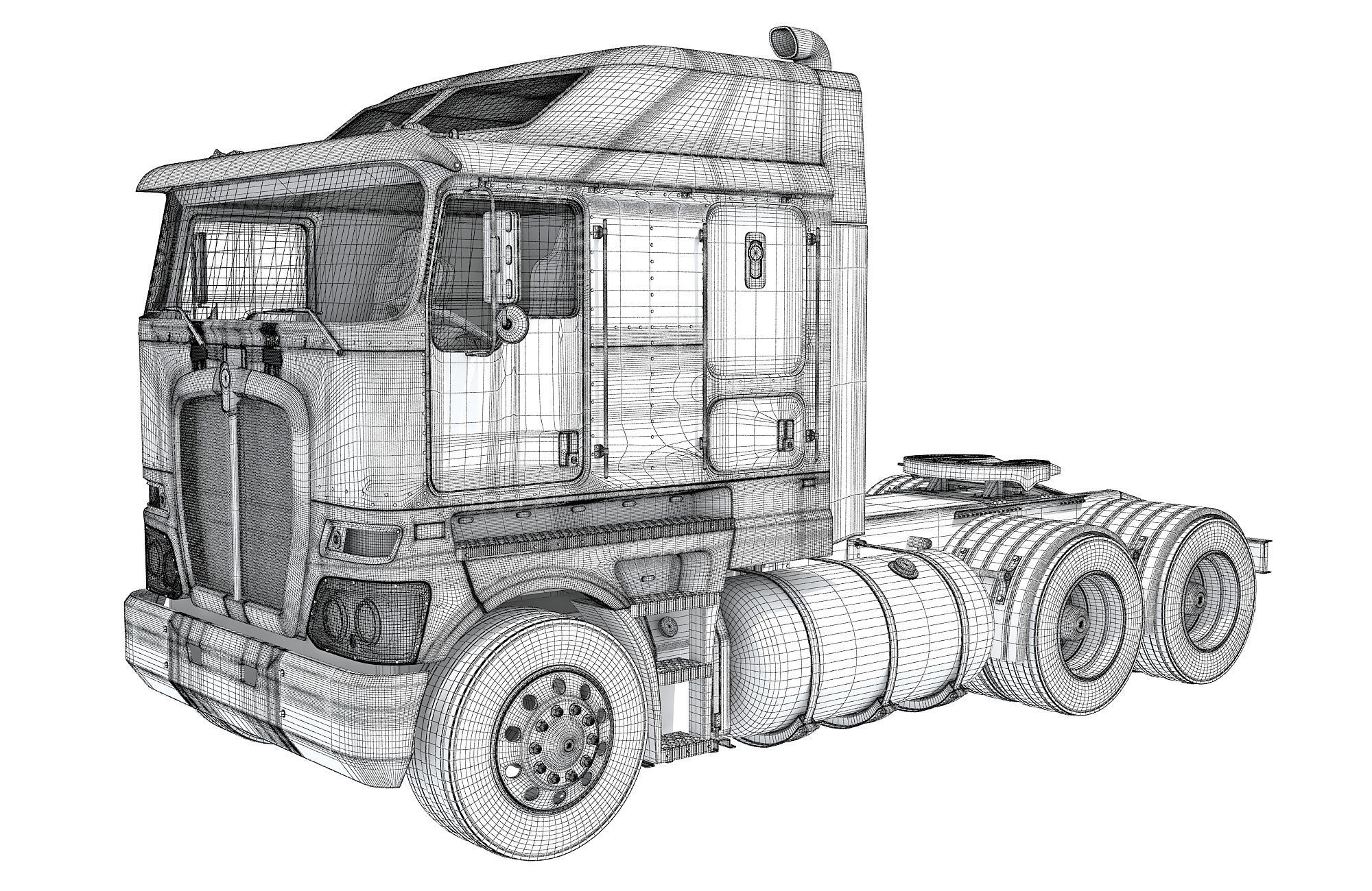 Generic Semi Truck 3D model_14