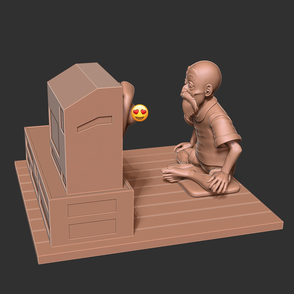 Master Roshi watches TV 3D print model_11