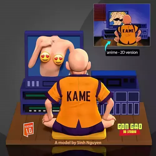 Master Roshi watches TV 3D print model