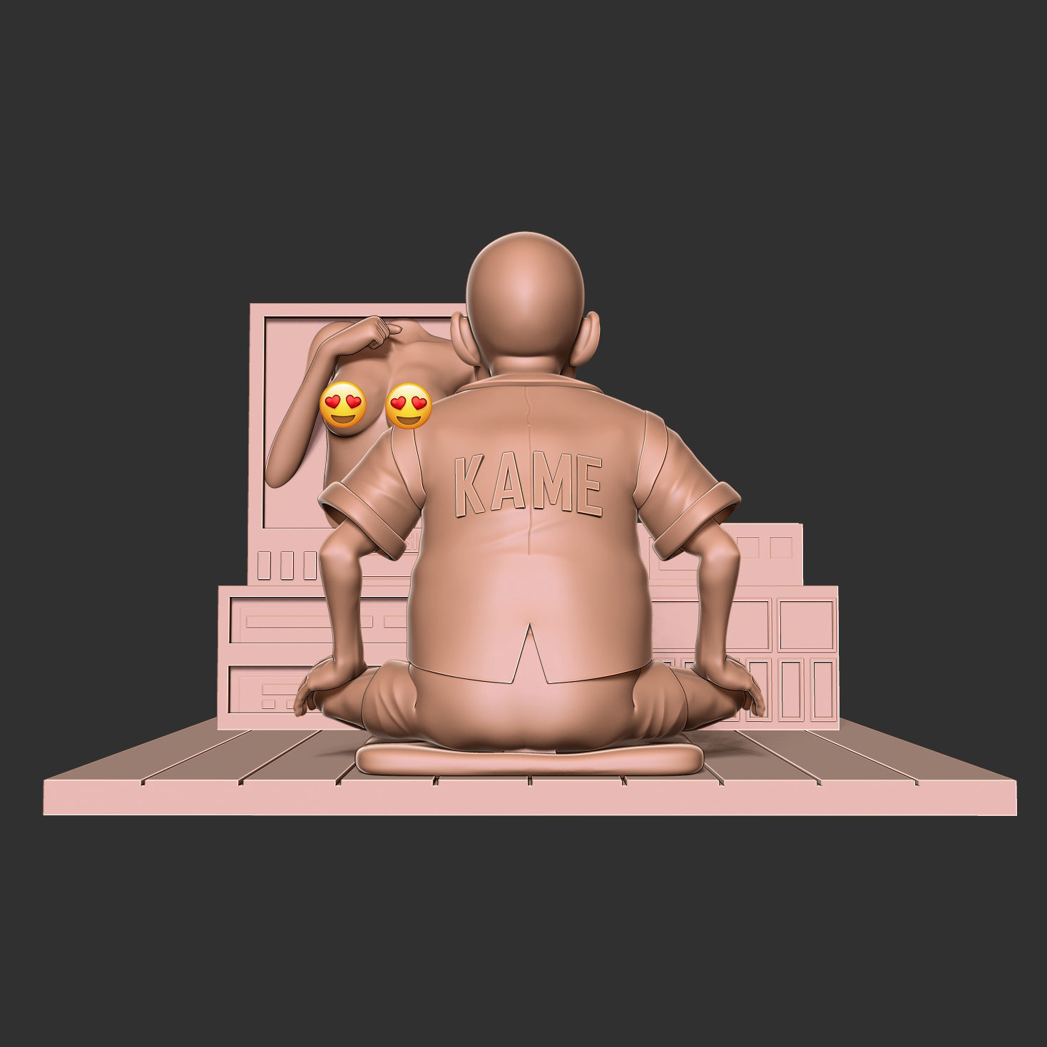 Master Roshi watches TV 3D print model_13