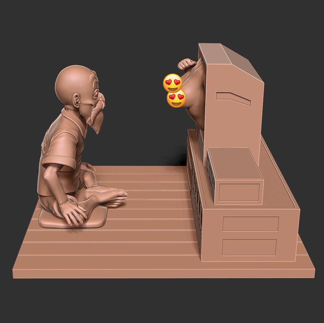 Master Roshi watches TV 3D print model_9