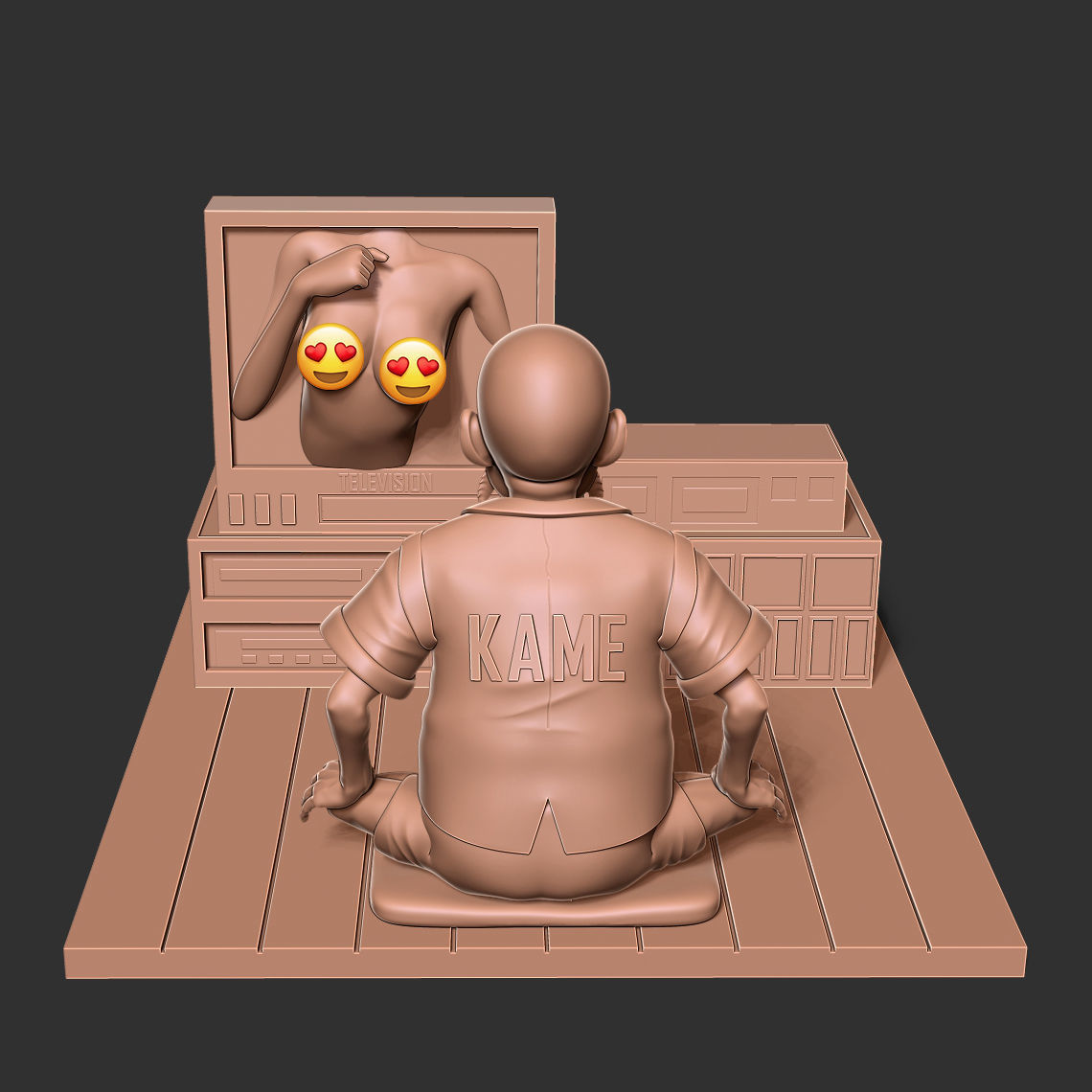 Master Roshi watches TV 3D print model_6