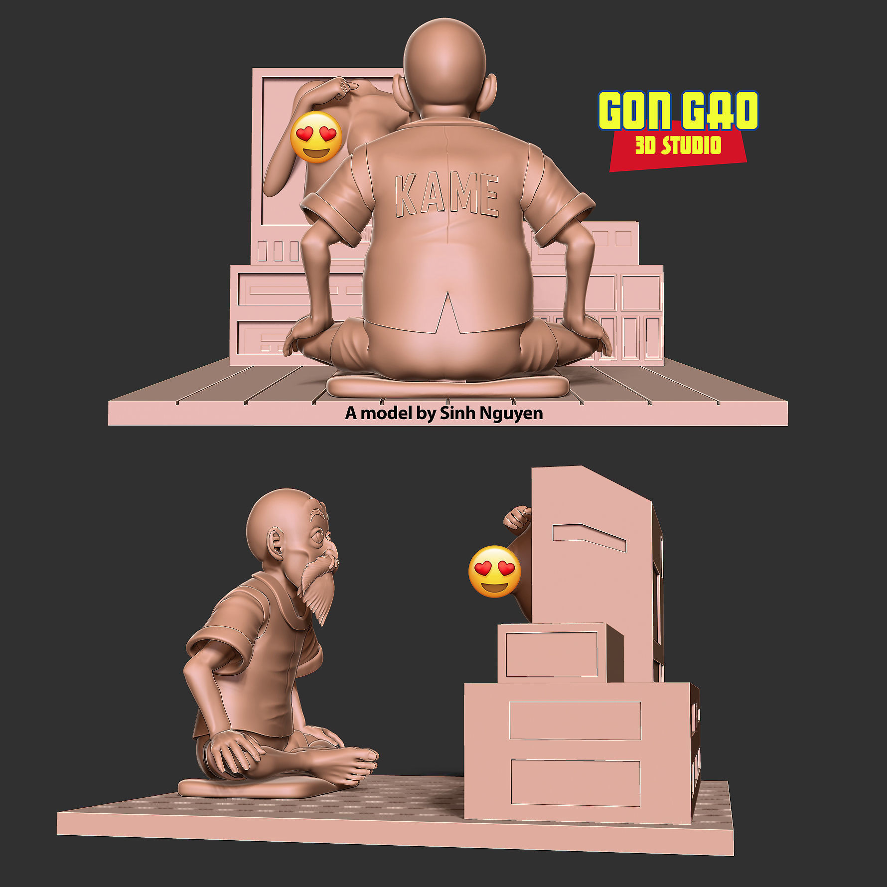 Master Roshi watches TV 3D print model_3