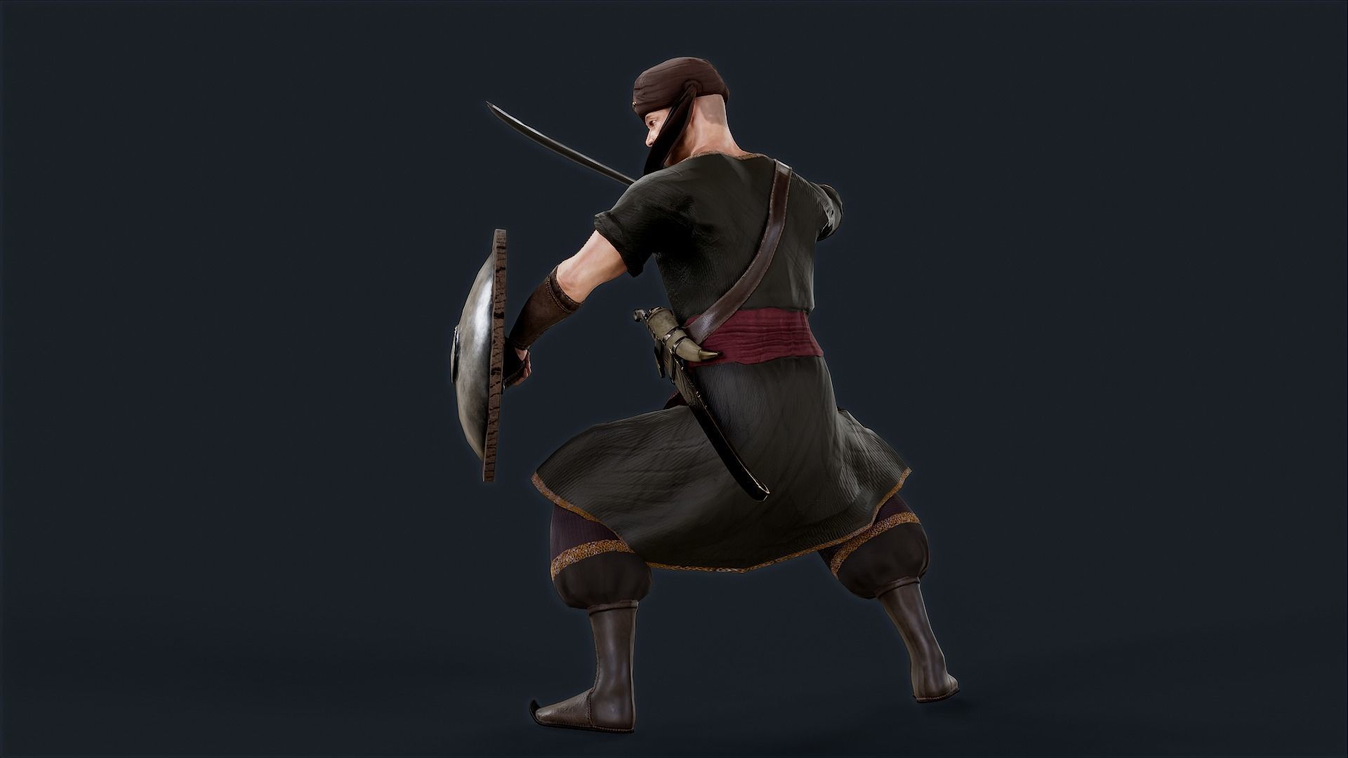 Persian Warrior2 A Low-poly 3D model_4