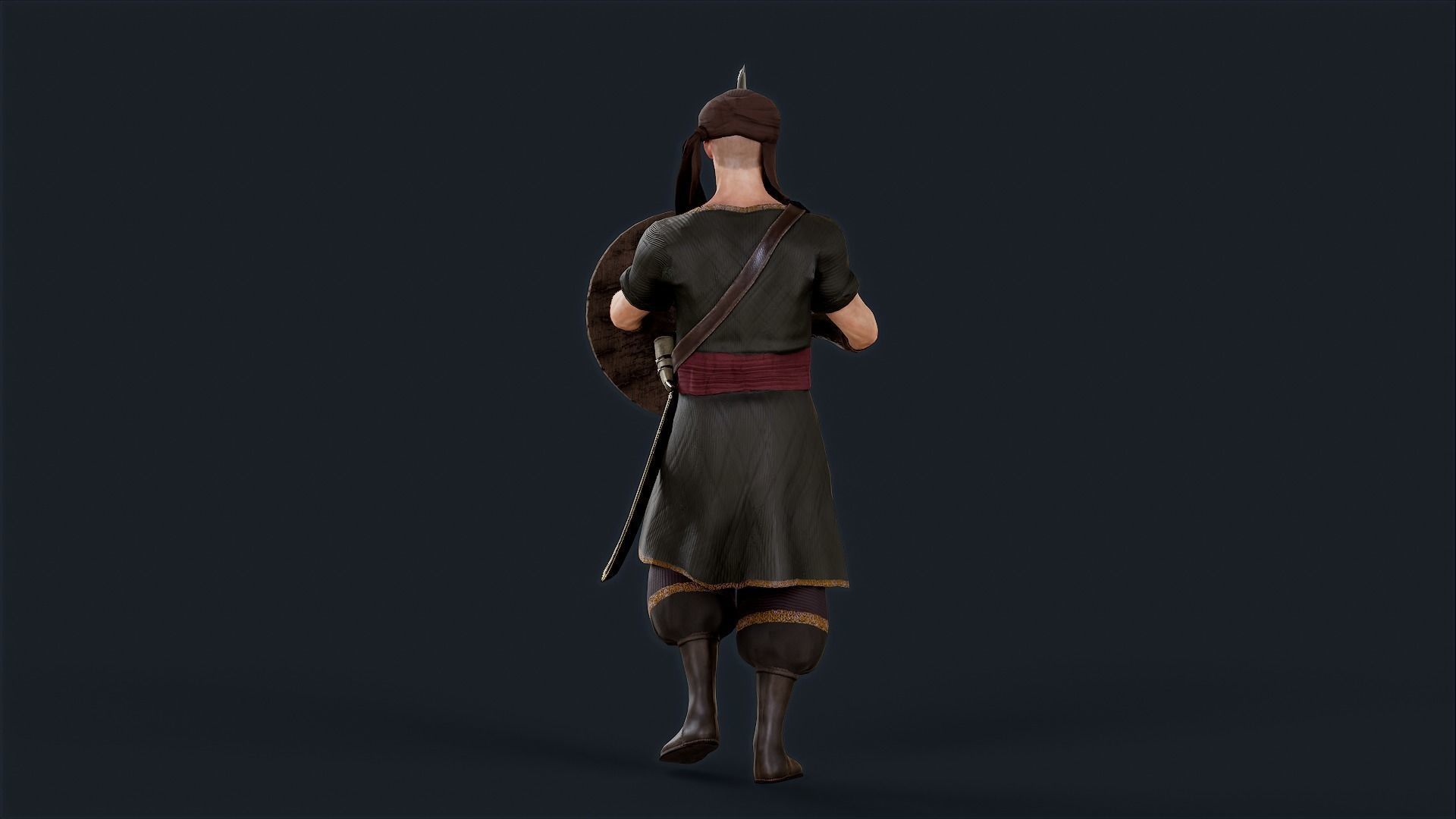 Persian Warrior2 A Low-poly 3D model_6