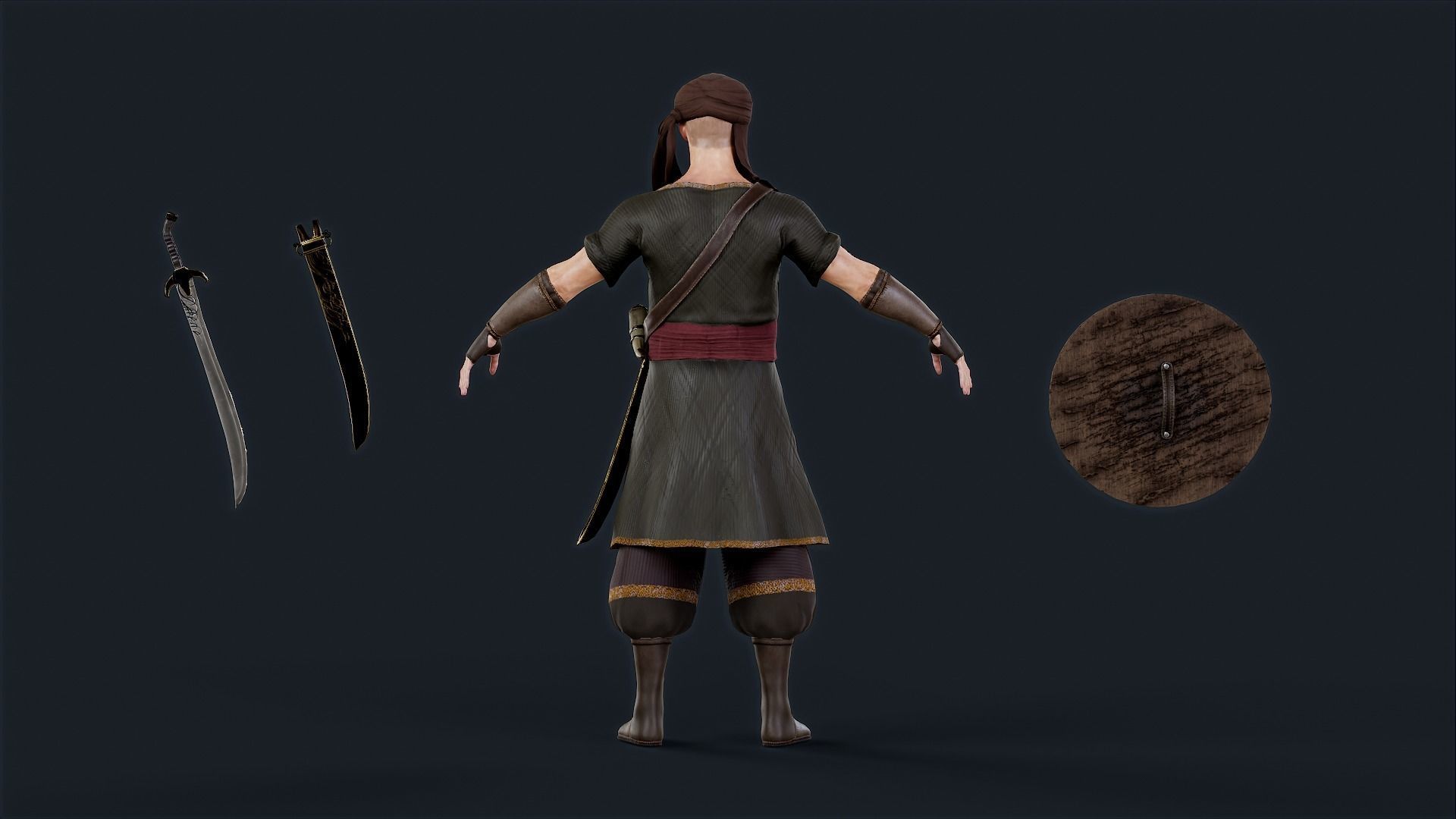Persian Warrior2 A Low-poly 3D model_10