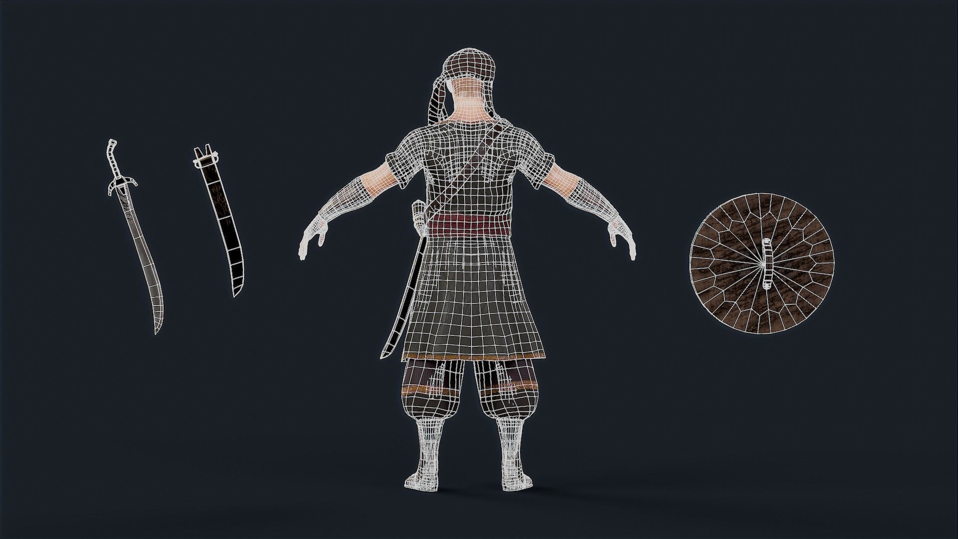 Persian Warrior2 A Low-poly 3D model_16