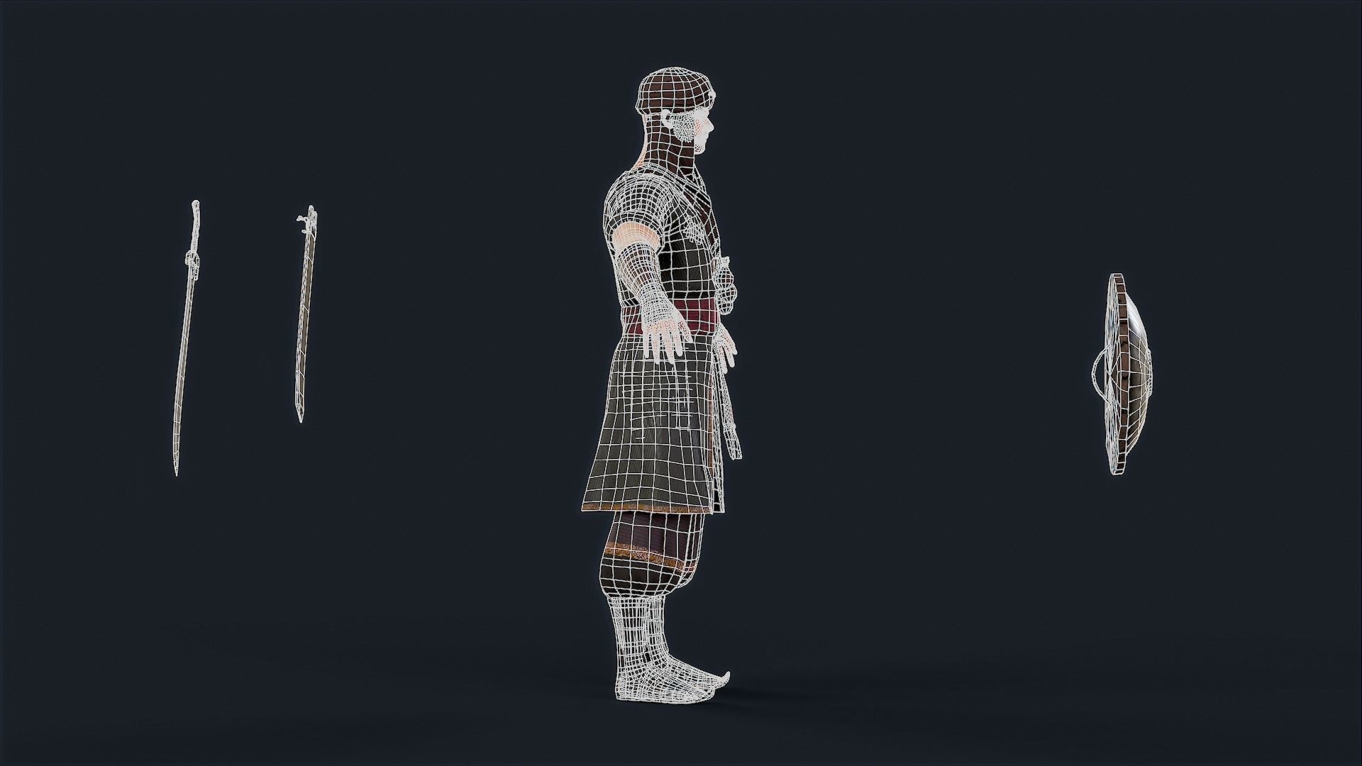 Persian Warrior2 A Low-poly 3D model_13