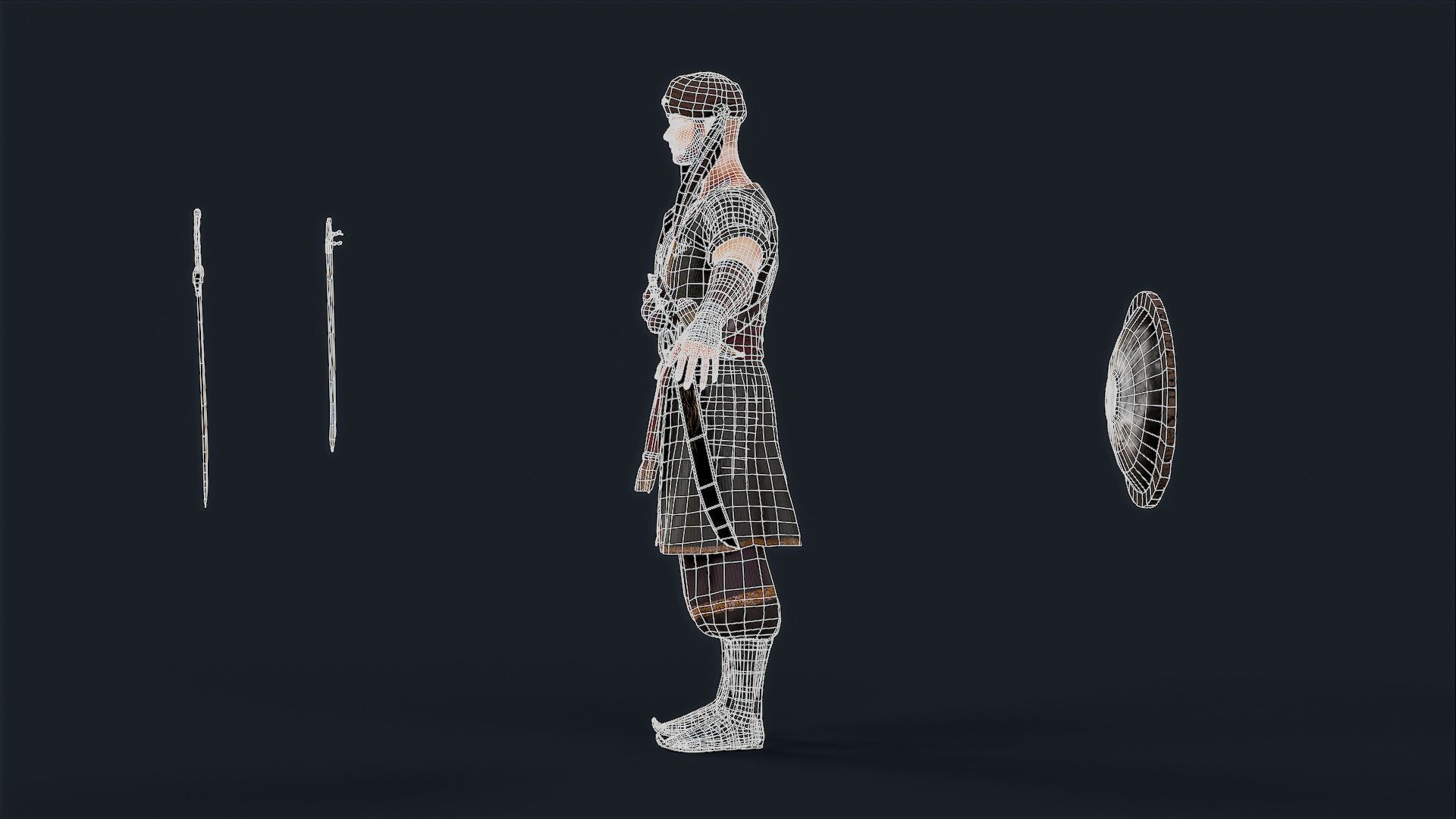 Persian Warrior2 A Low-poly 3D model_15