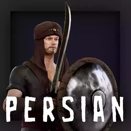 Persian Warrior2 A Low-poly 3D model