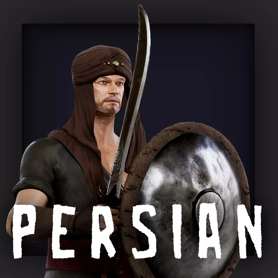 Persian Warrior2 A Low-poly 3D model_0