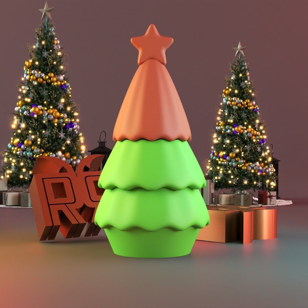Starlit Christmas Tree V2 3D print model_1