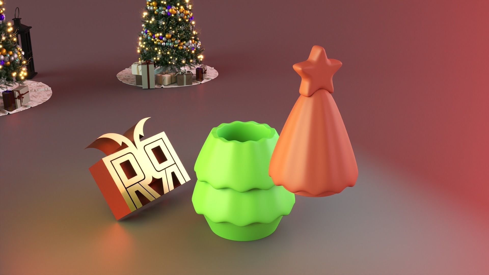 Starlit Christmas Tree V2 3D print model_4