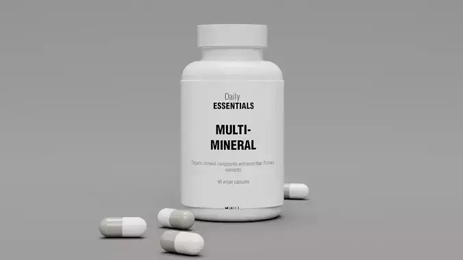 Vitamin Pill Bottle and Pills